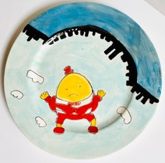 Macy's Humpty Dumpty, unique, signed Ceramic Plate by famed sculptor