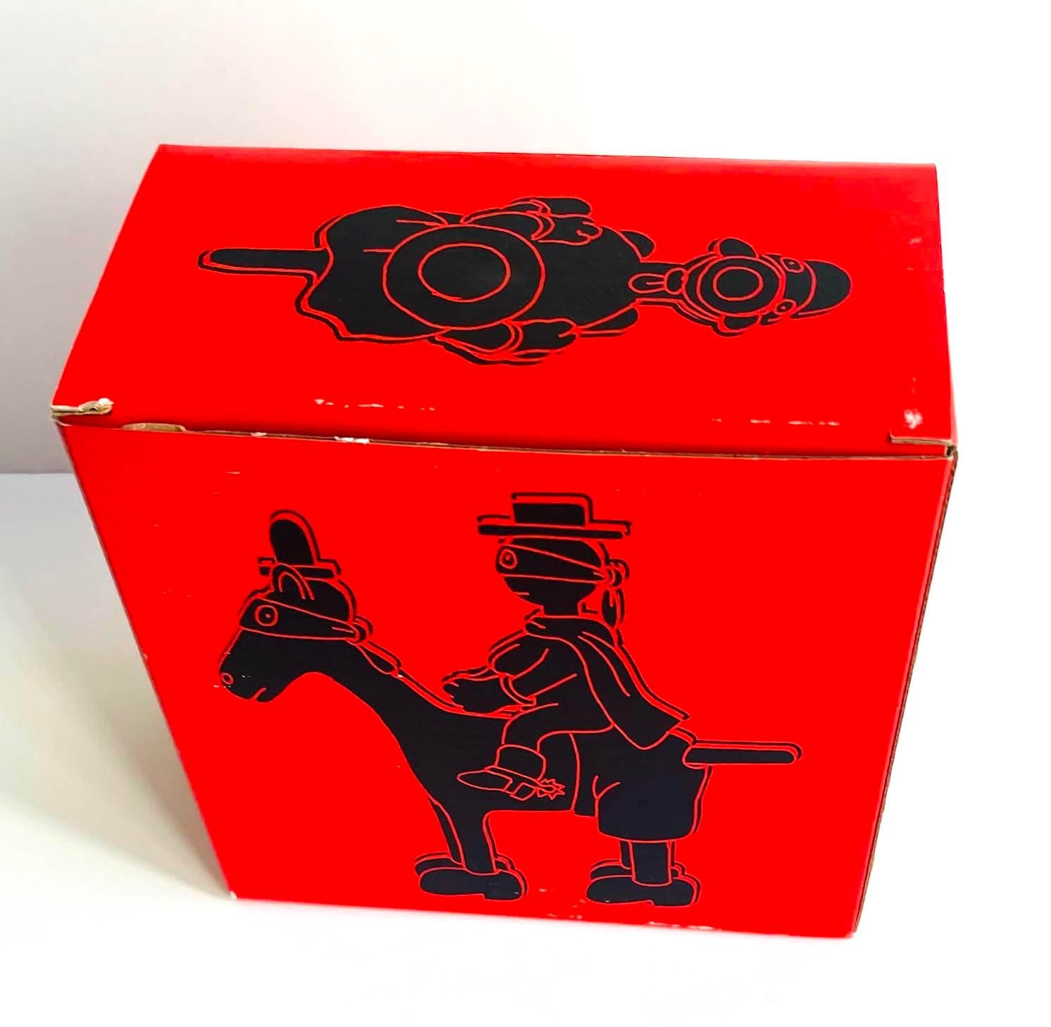 Tom Otterness, Scultura in resina con cavallo e cavaliere, nero (con scatola originale rossa) 12