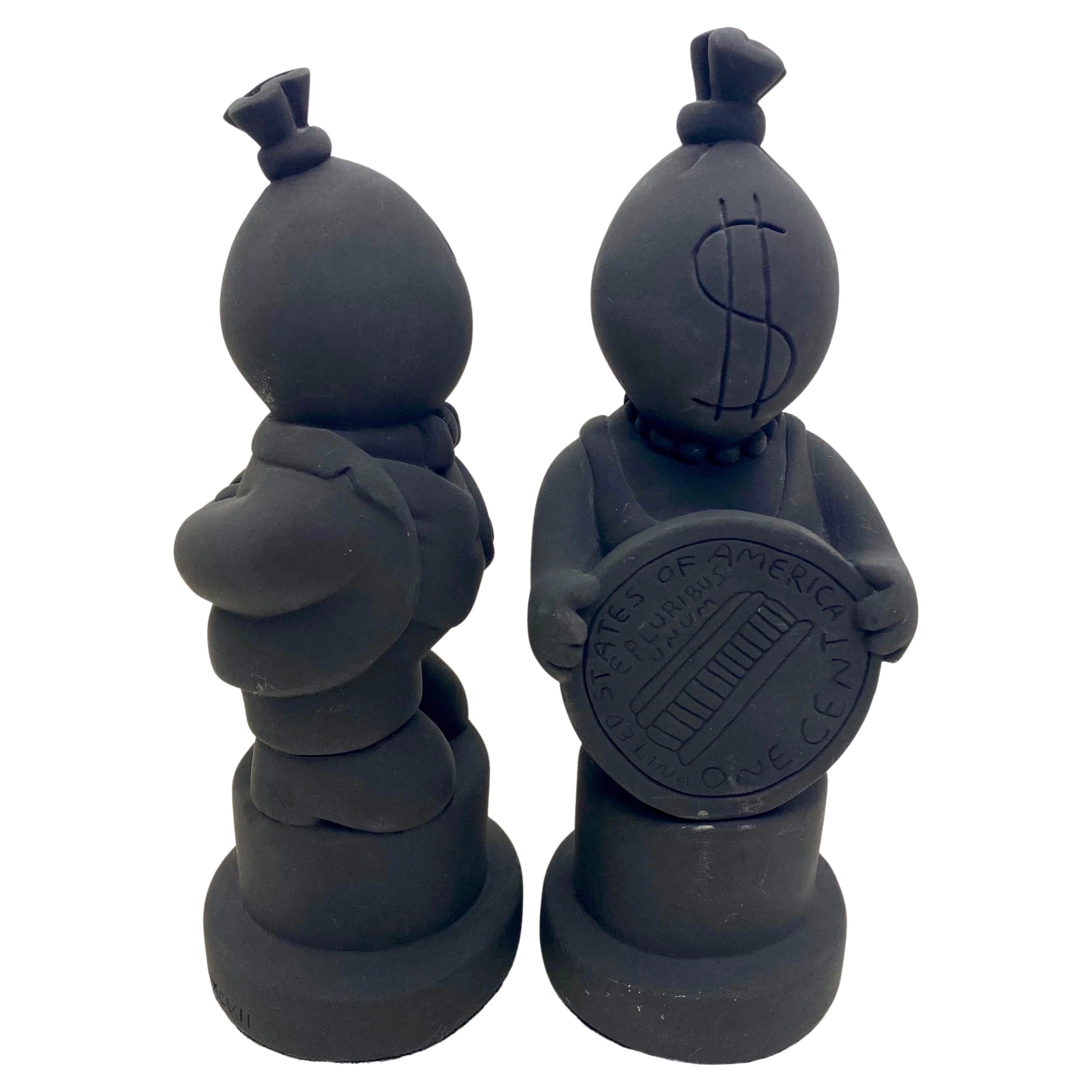 Tom Otterness King and Queen Plaster Sculptures
