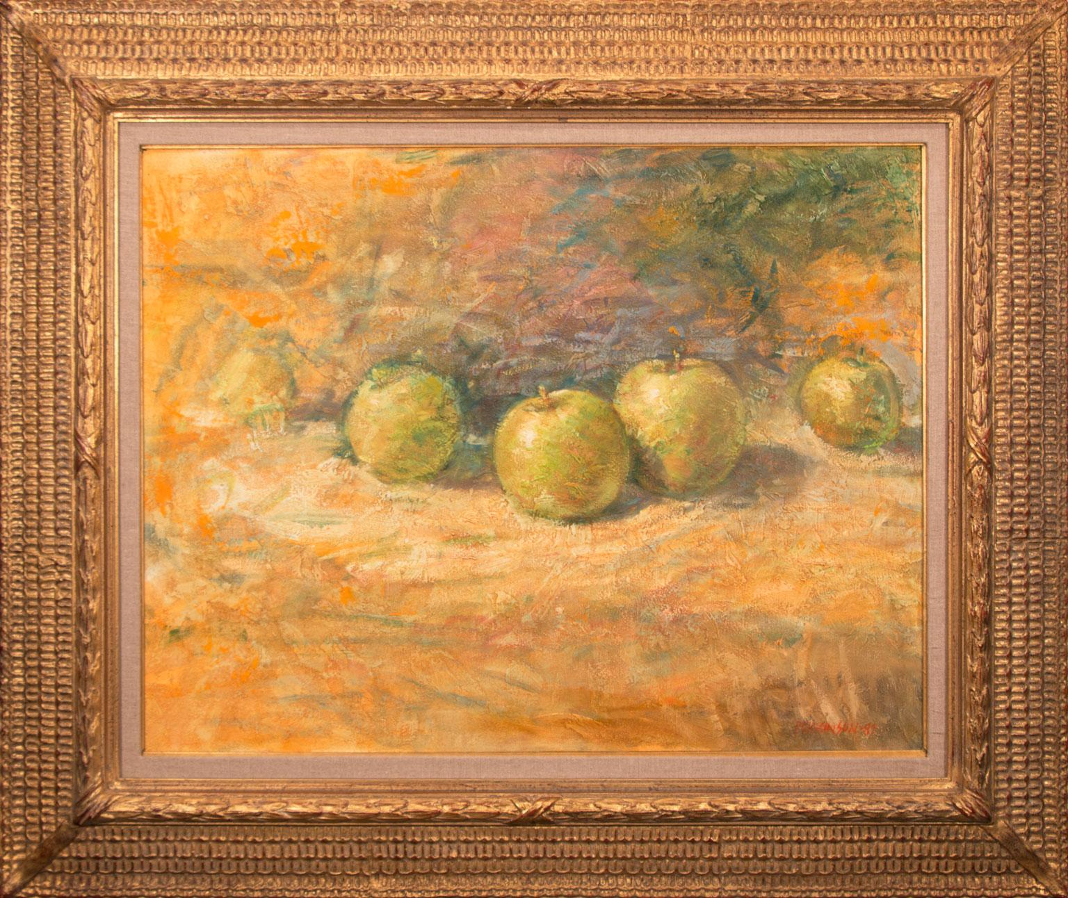 ""1940 - A Study of Apples" - Acrylique sur Toile Originale de Tom Perkinson, Encadré