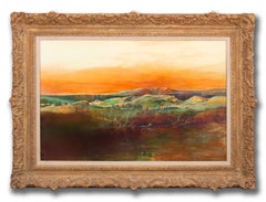 "Reflections in the Pond" Large Mixed Media on Board by Tom Perkinson, Framed