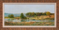 "The Shepherd" Acrylic on Board Realist Landscape by Tom Perkinson, Framed