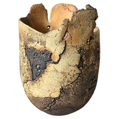 Tom Phardel Large Studio Pottery Abstract Modern Stoneware Vessel 1980s