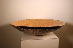 Tom Phardel signiert Moderne Steingut strukturierte Keramik Teller