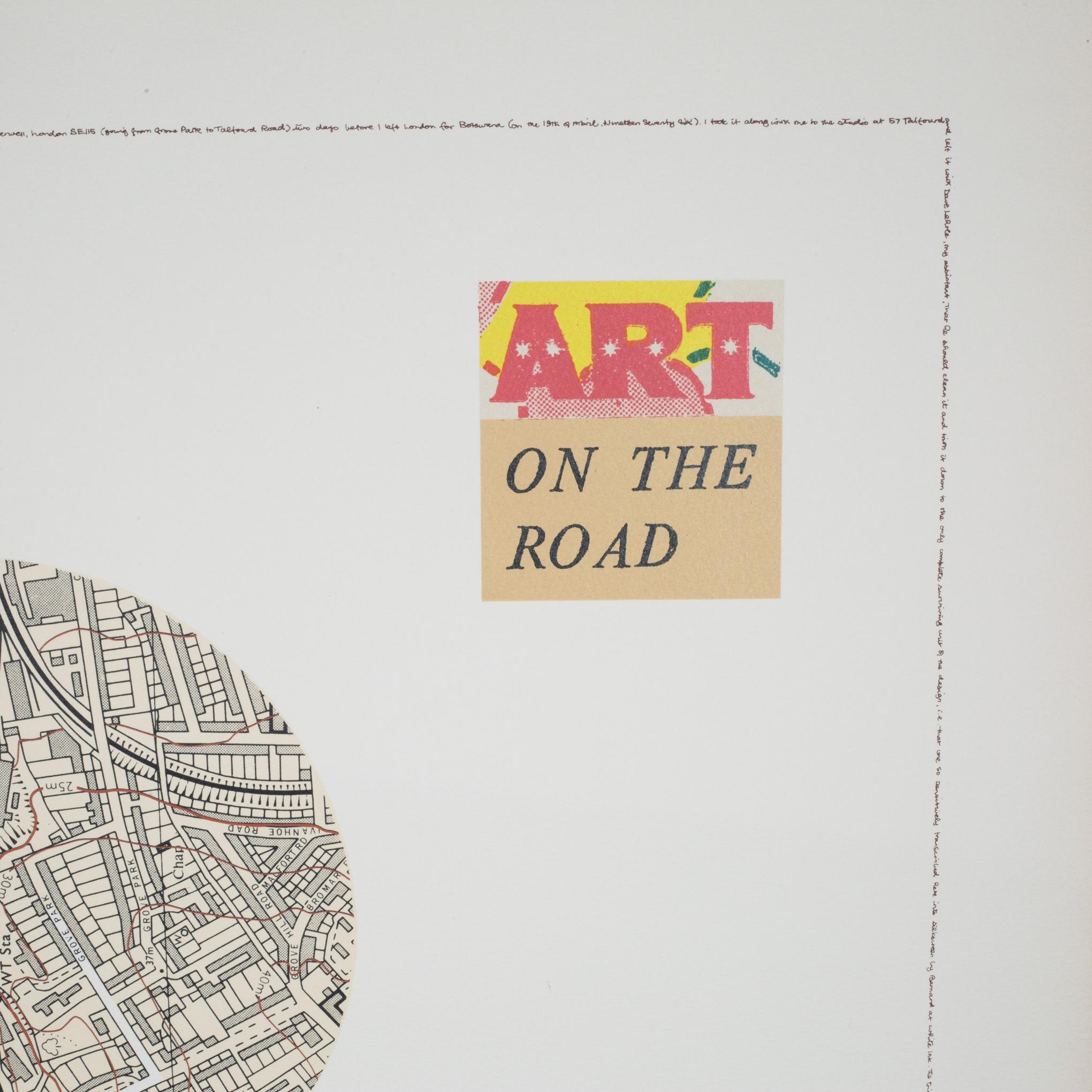 Tom Phillips, Arte en la carretera, Serigrafía, Edición limitada 33/50, Firmada, 1976 Grabado en venta