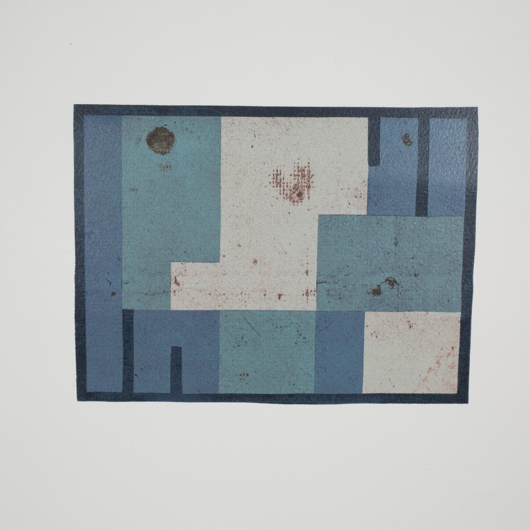 Tom Phillips, Linóleo, Serigrafía, Edición limitada 33/50, Firmado, 1976 Estadounidense en venta