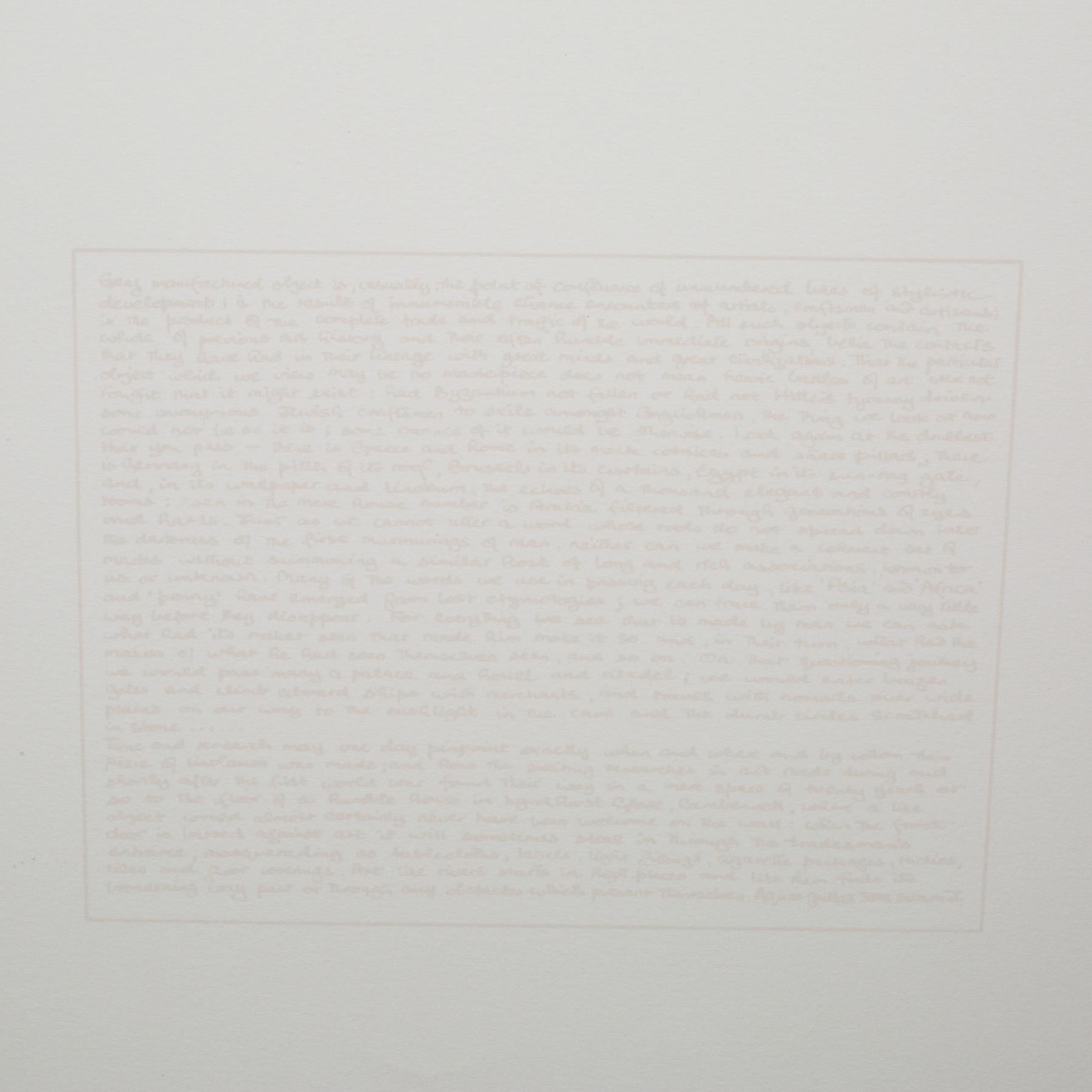 Tom Phillips, Linóleo, Serigrafía, Edición limitada 33/50, Firmado, 1976 Grabado en venta