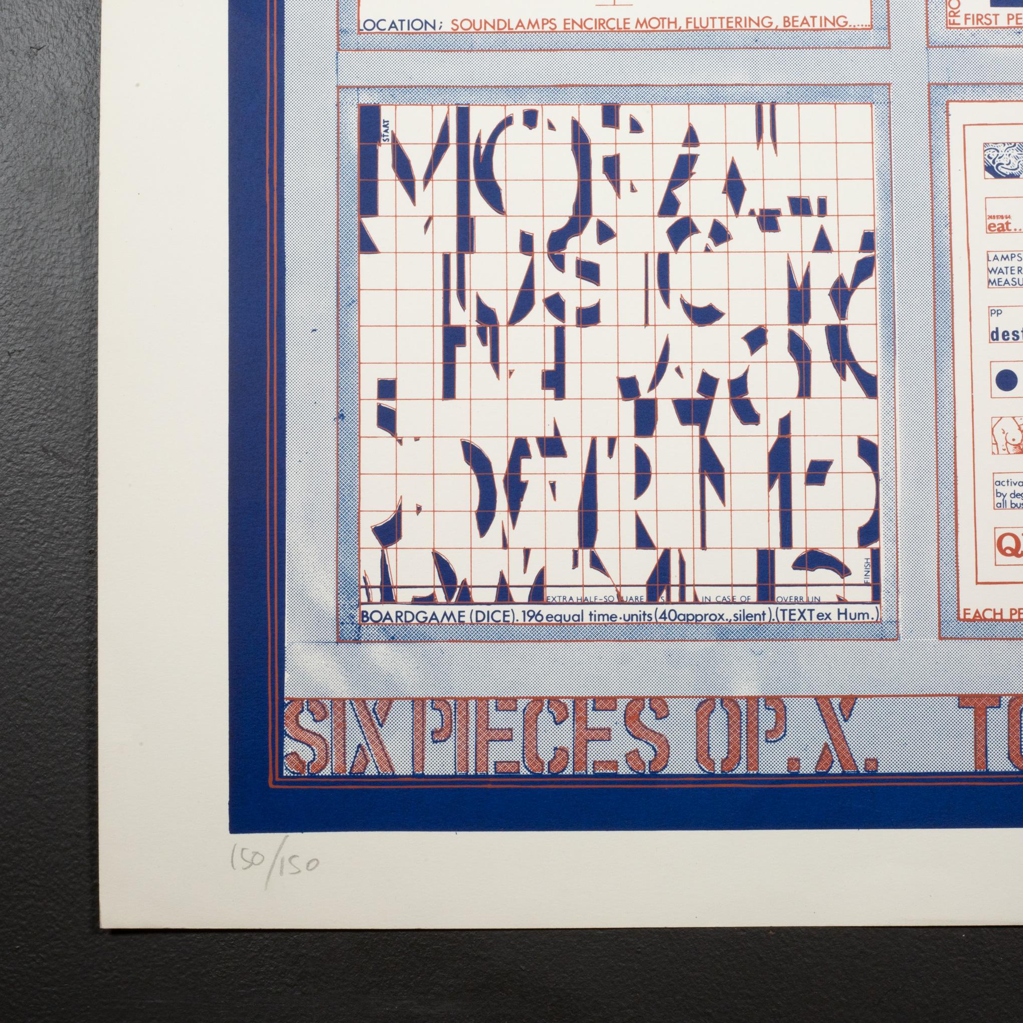 Tom Phillips, Six Pieces Opus X, Screenprint, Limited Editions, Signed, 1968 For Sale 3