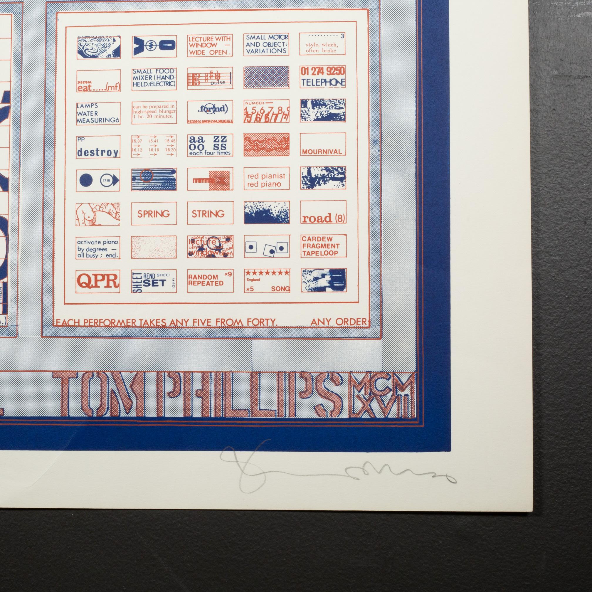 American Tom Phillips, Six Pieces Opus X, Screenprint, Limited Editions, Signed, 1968 For Sale