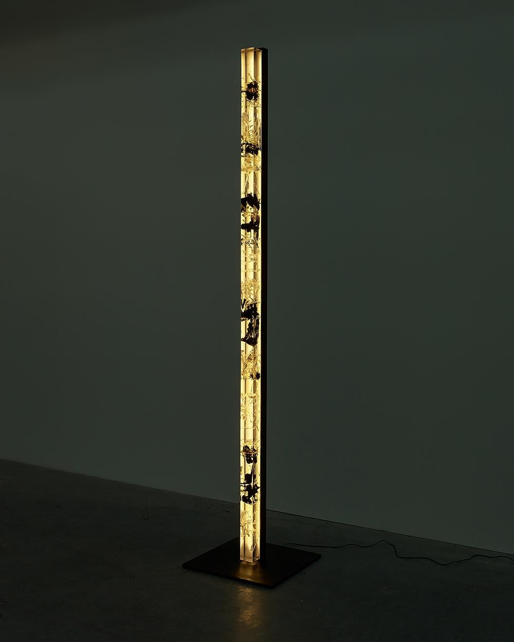 Synthesis S by Tom Price - Resin, tar, acrylic, steel and LED lights sculpture