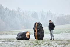 Boulder #4 by Tom Price - Rock-like Bronze Sculpture, Outdoor Art