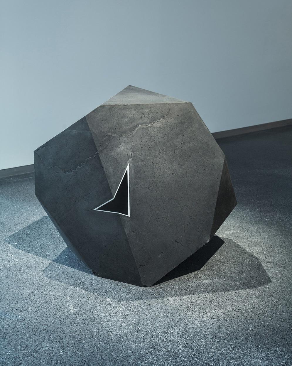 Carbon Void Aluminium is a sculpture by contemporary artist Tom Price. This sculpture is made of coal, aluminium and Jesmonite, dimensions are 100 × 100 × 100 cm (39.4 × 39.4 × 39.4 in). 
This artwork is available on commission. It will be created