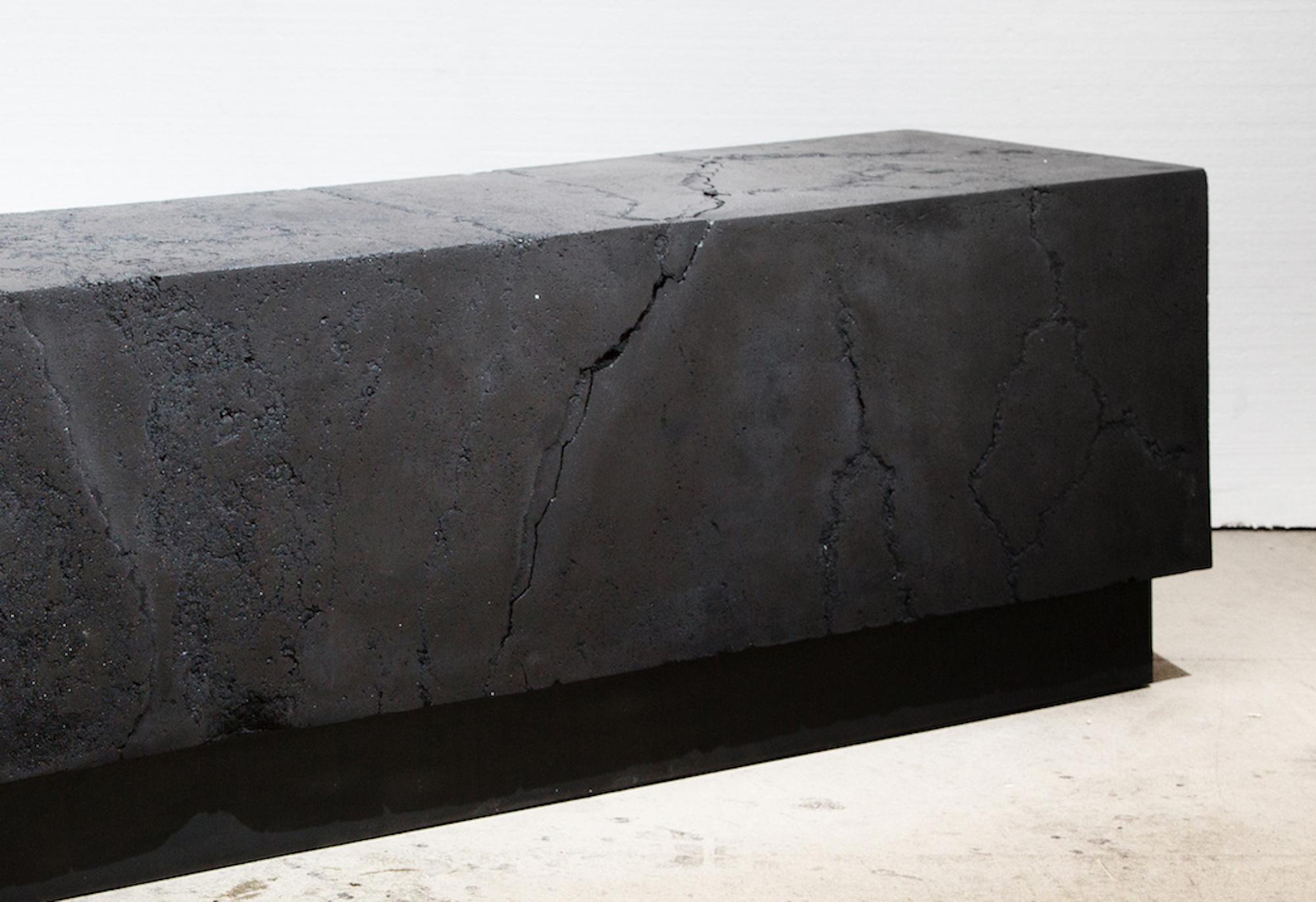 Counterpart (diptych) by Tom Price - Bench sculpture, resin, coal, LED light For Sale 3