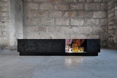 Counterpart ( triptyque) de Tom Price, sculpture abstraite, éclairage, LED, banc