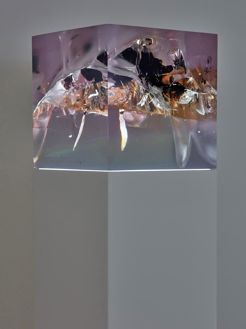 Synthesis 3 by Tom Price - Abstract sculpture, lighting, LED, original, violet For Sale 2