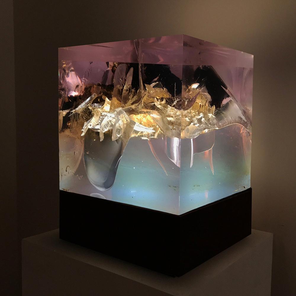 Synthesis 3 by Tom Price - Abstract sculpture, lighting, LED, original, violet For Sale 3