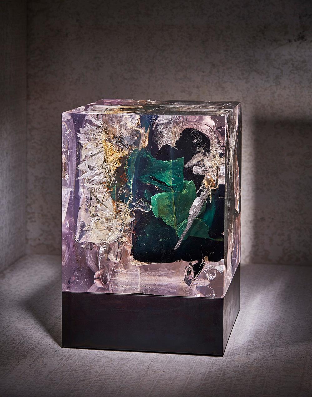 Synthesis C1 by Tom Price - Resin, tar, steel, acrylic and LED lights sculpture in vendita 1