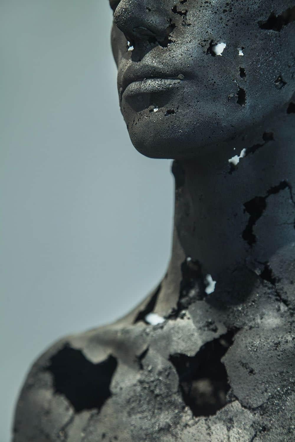 The Presence of Absence – Female (III) by Tom Price - Coal sculpture, nude body For Sale 3