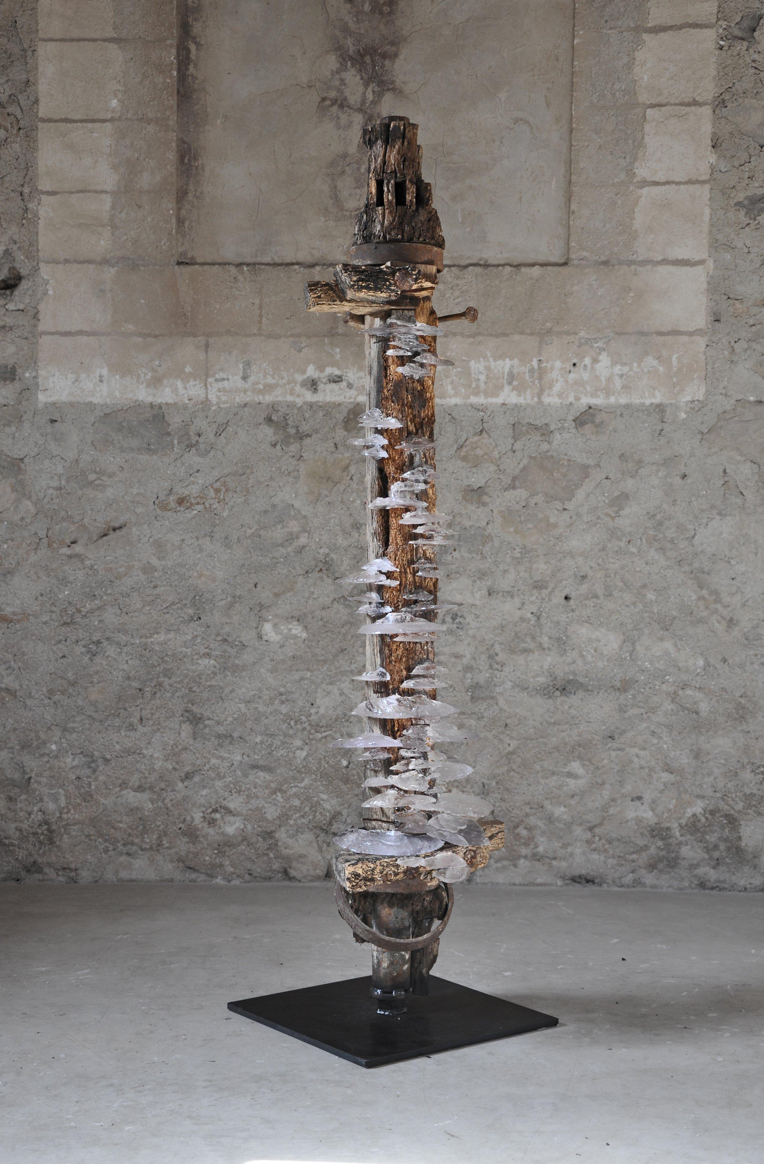 Viga 1, 2, 3 & 4 by Tom Price - Abstract sculpture, wood, steel, resin, column For Sale 7