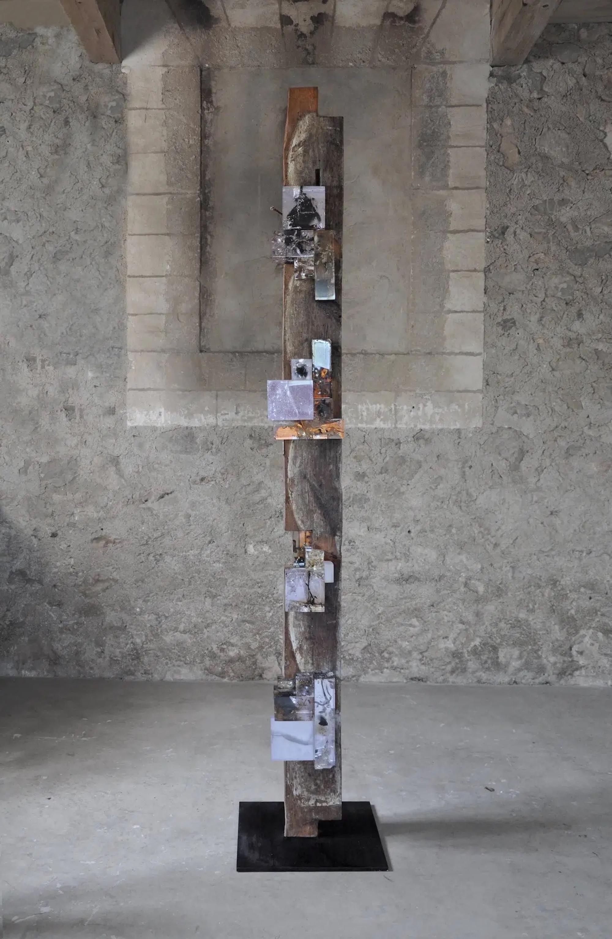 Viga 1 di Tom Price - Scultura astratta, legno, resina, sintetico, minerale, vita