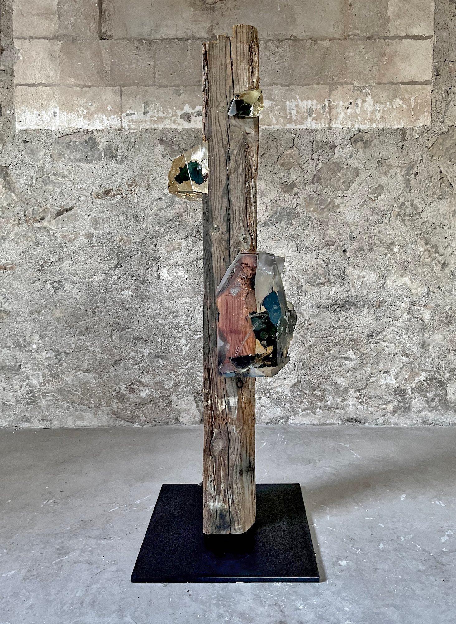 Viga 2 by Tom Price - Abstract sculpture, wood, future, synthetic, mineral, life