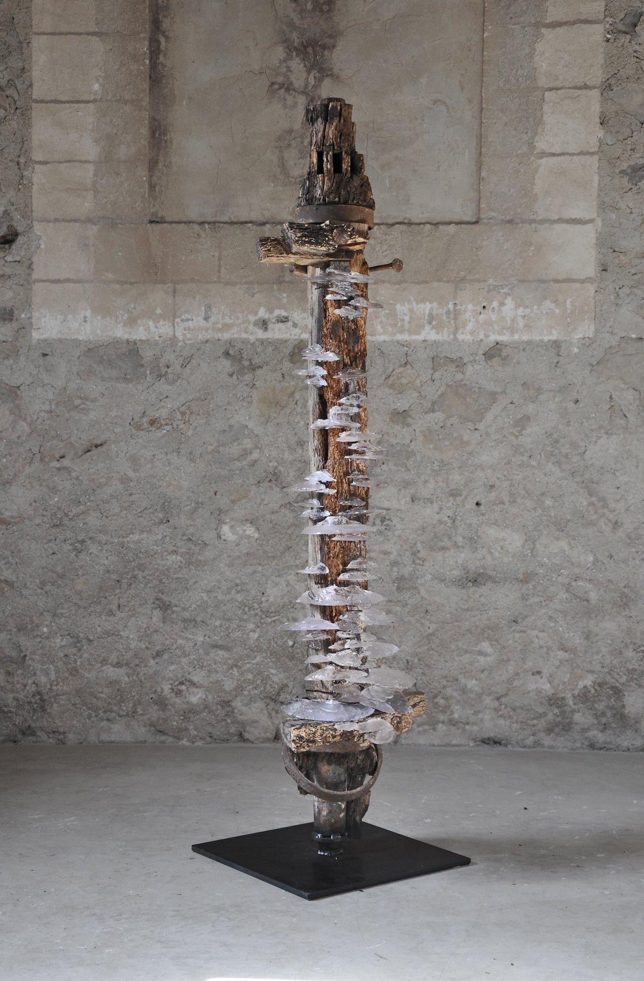 Viga 3 by Tom Price - Abstract sculpture, wood, resin, synthetic, mineral, life