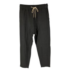 TOM REBL Size 28 Black Viscose Linen Drop-Crotch Casual Pants