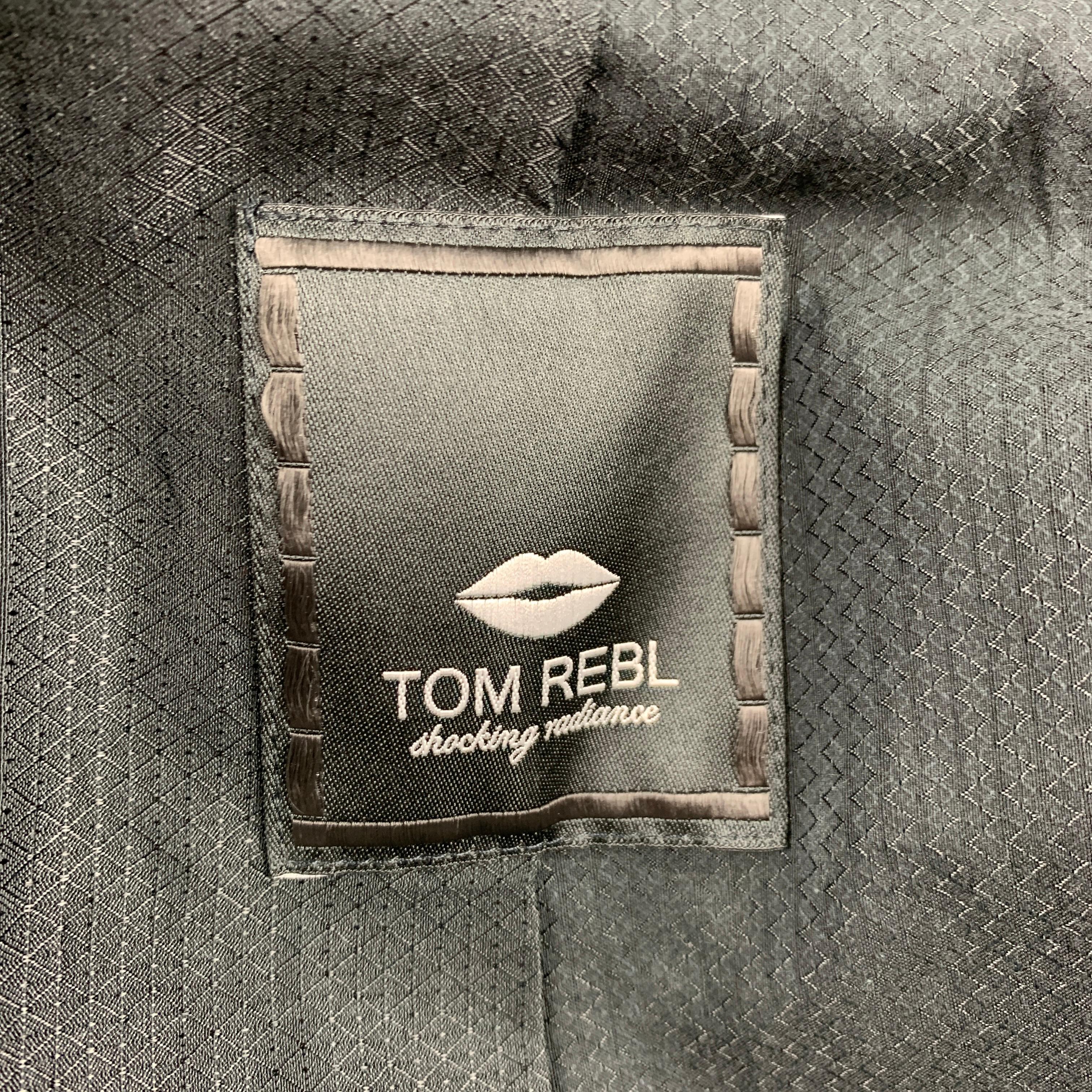 TOM REBL Size 42 Black Acetate / Cotton Shawl Collar Sport Coat 1