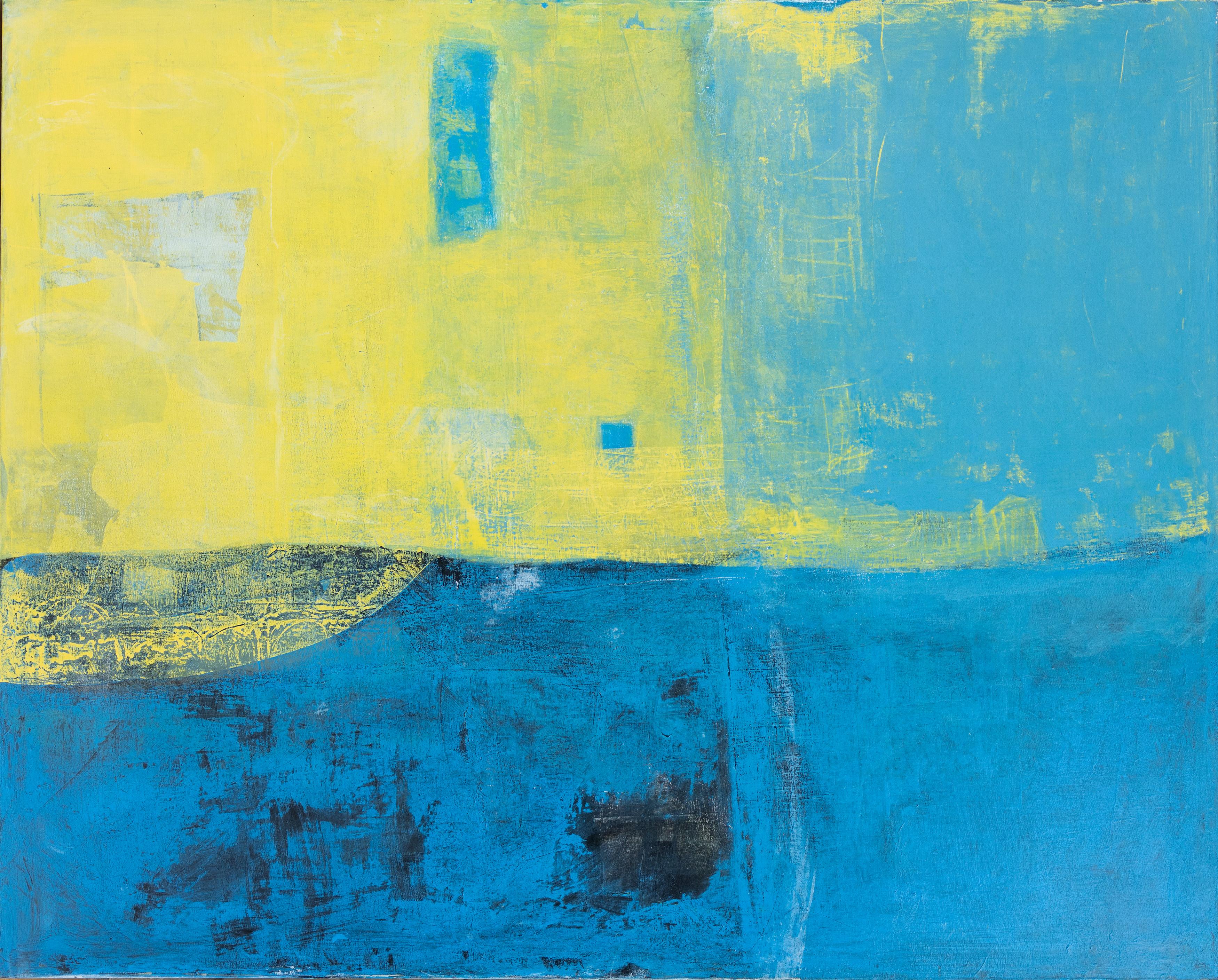 Abstrait bleu et jaune par Tom Reno
60