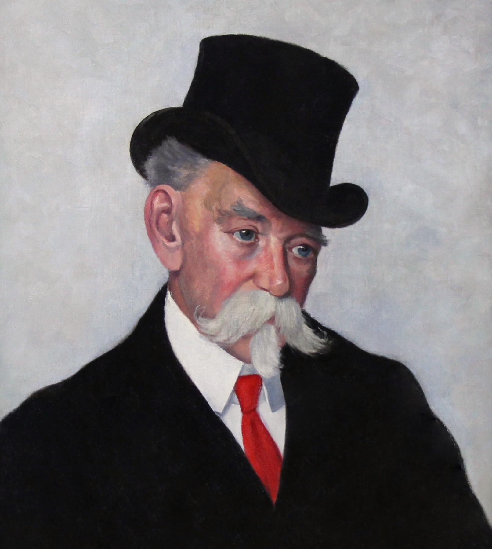 Portrait of A Man Wearing A Top Hat , attributed to Tom Roberts 1888 For Sale 1