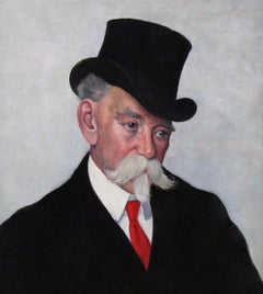 Portrait of A Man Wearing A Top Hat , attributed to Tom Roberts 1888