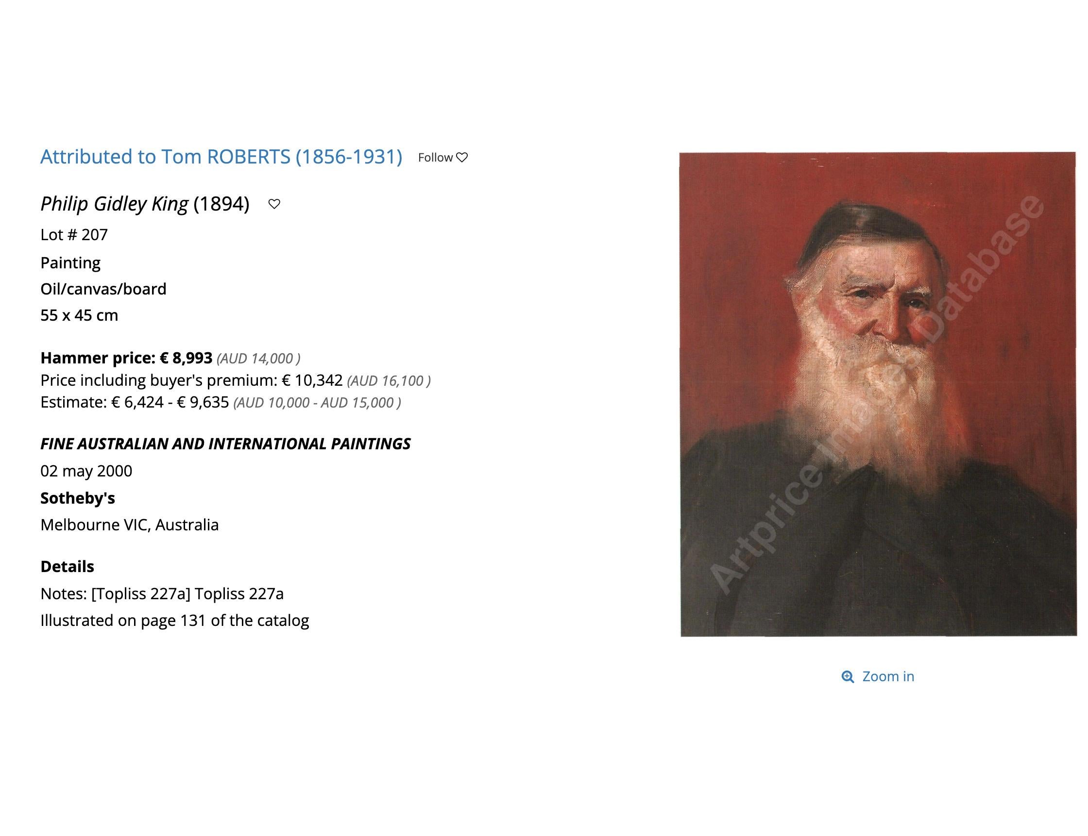Portrait of A Man Wearing A Top Hat , attributed to Tom Roberts 1888 For Sale 4