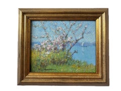 Tom Robertson Britischer Impressionist Ölgemälde der Blüte an der Loire