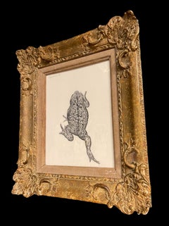 Homage to a toad - underglaze pencil on ceramic