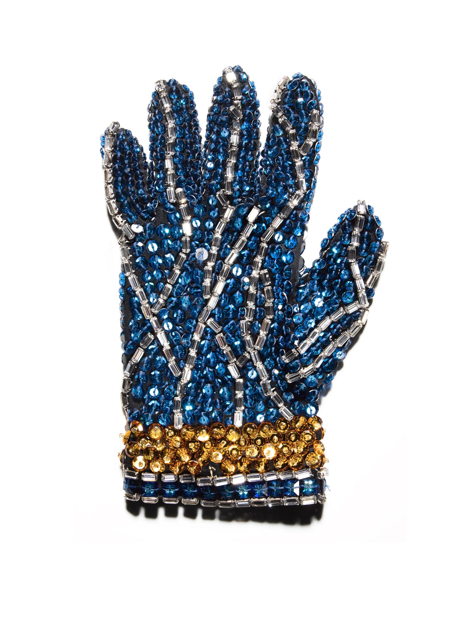 Tom Schierlitz Still-Life Print - Blue Glove ( Michael Jackson ) - large format iconic still life photograph