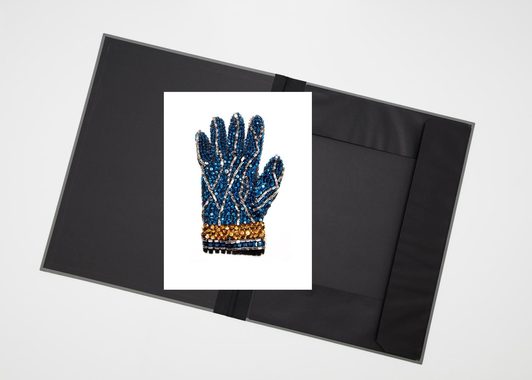 Tom Schierlitz Color Photograph - Blue Glove Michael Jackson  ( photograph in archival artwork portfolio binder )