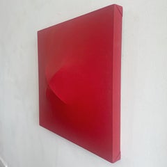 Tom Scmitt 1968 Shaped Canvas 3 Dimensional Acrylic on Canvas in Red