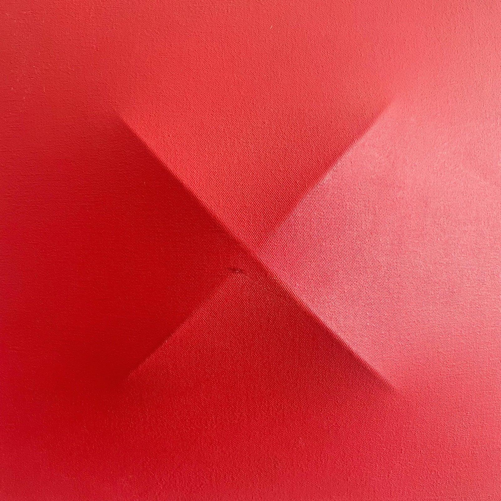 American Tom Scmitt 1968 Shaped Canvas 3 Dimensional Acrylic on Canvas in Red For Sale
