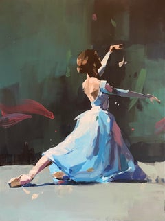 Aurora Divina - original dance impressionism oil painting - contemporary art