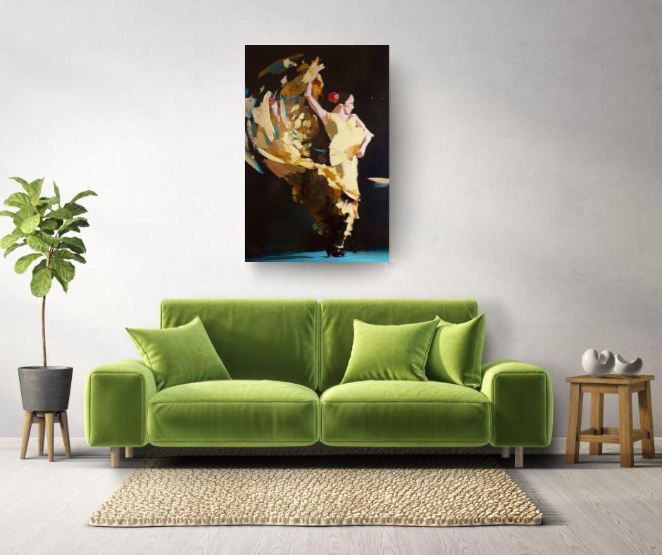 Flamenco Flame - danse originale peinture à l'huile impressionniste - art contemporain - Contemporain Painting par Tom Searles