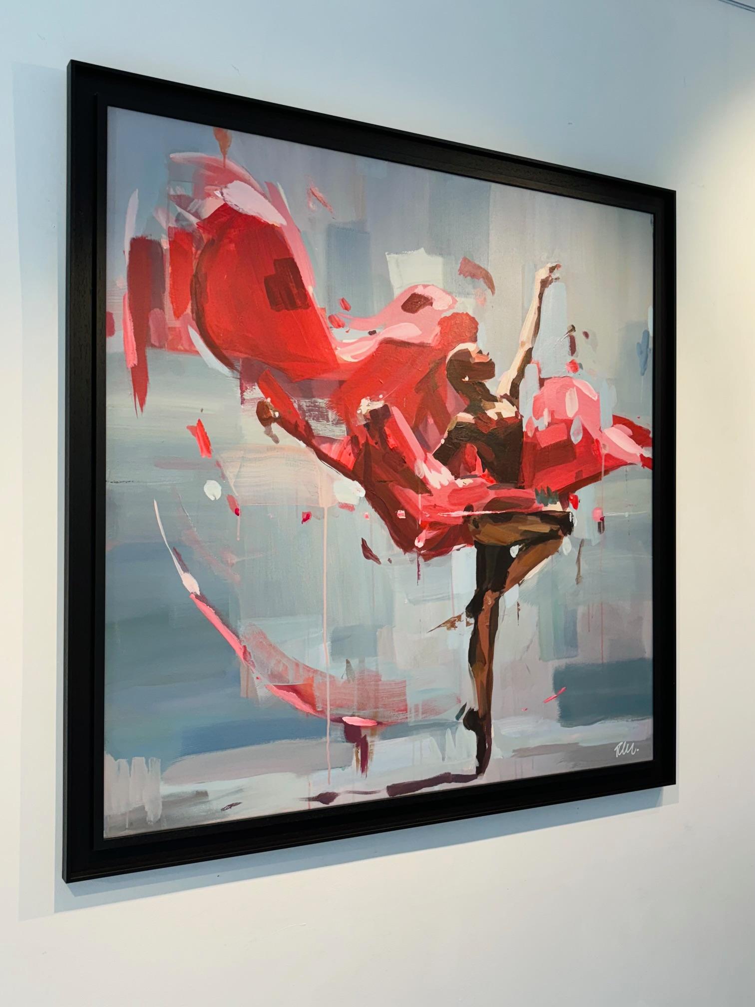 Flutter of Silk - pittura figurativa contemporanea - opera d'arte espressiva originale - Painting Espressionista di Tom Searles