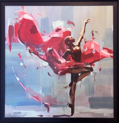 Aleteo de Seda- pintura figurativa contemporánea - obra de arte expresiva original