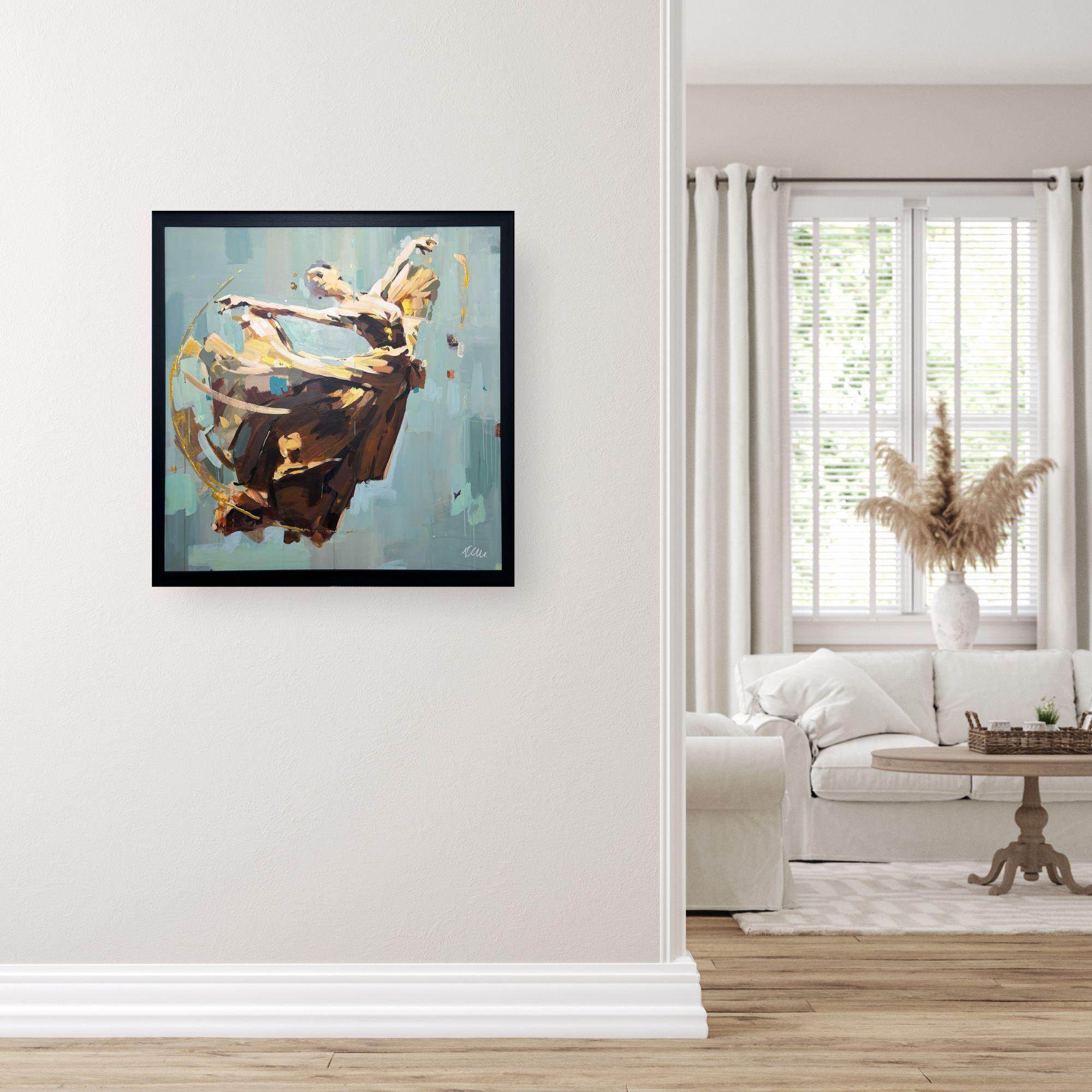 Questa eccezionale opera d'arte è attualmente in mostra e in vendita presso la Signet Contemporary Art Gallery e online.

Questo sorprendente dipinto espressionista cattura il grazioso dinamismo di una ballerina a metà del salto, la cui figura