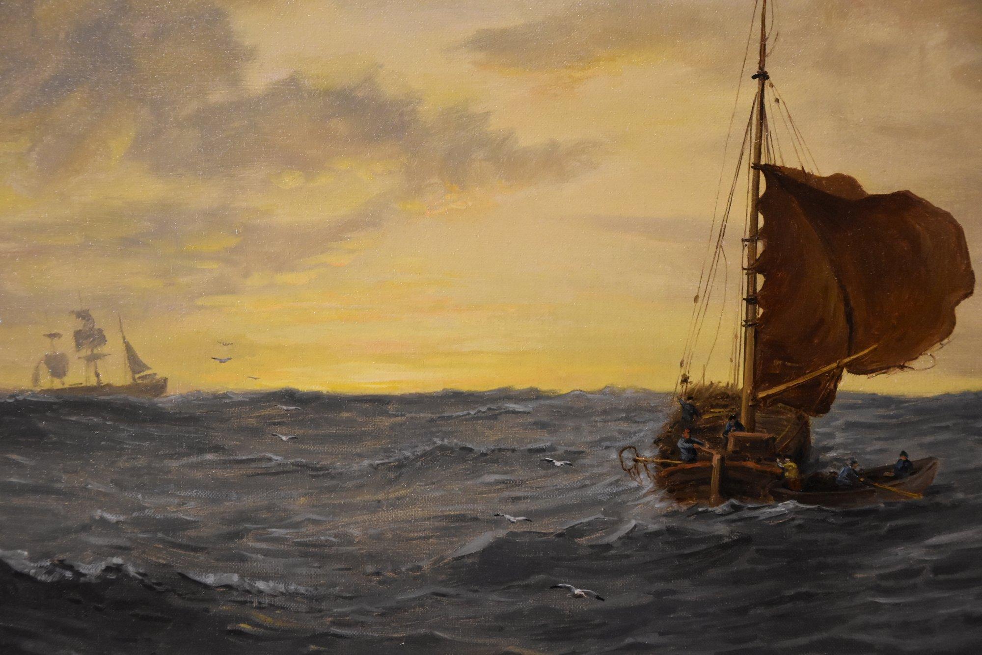 Ölgemälde von Tom Seymour „Sonnenaufgang in der Nordsee“, Öl  im Angebot 2