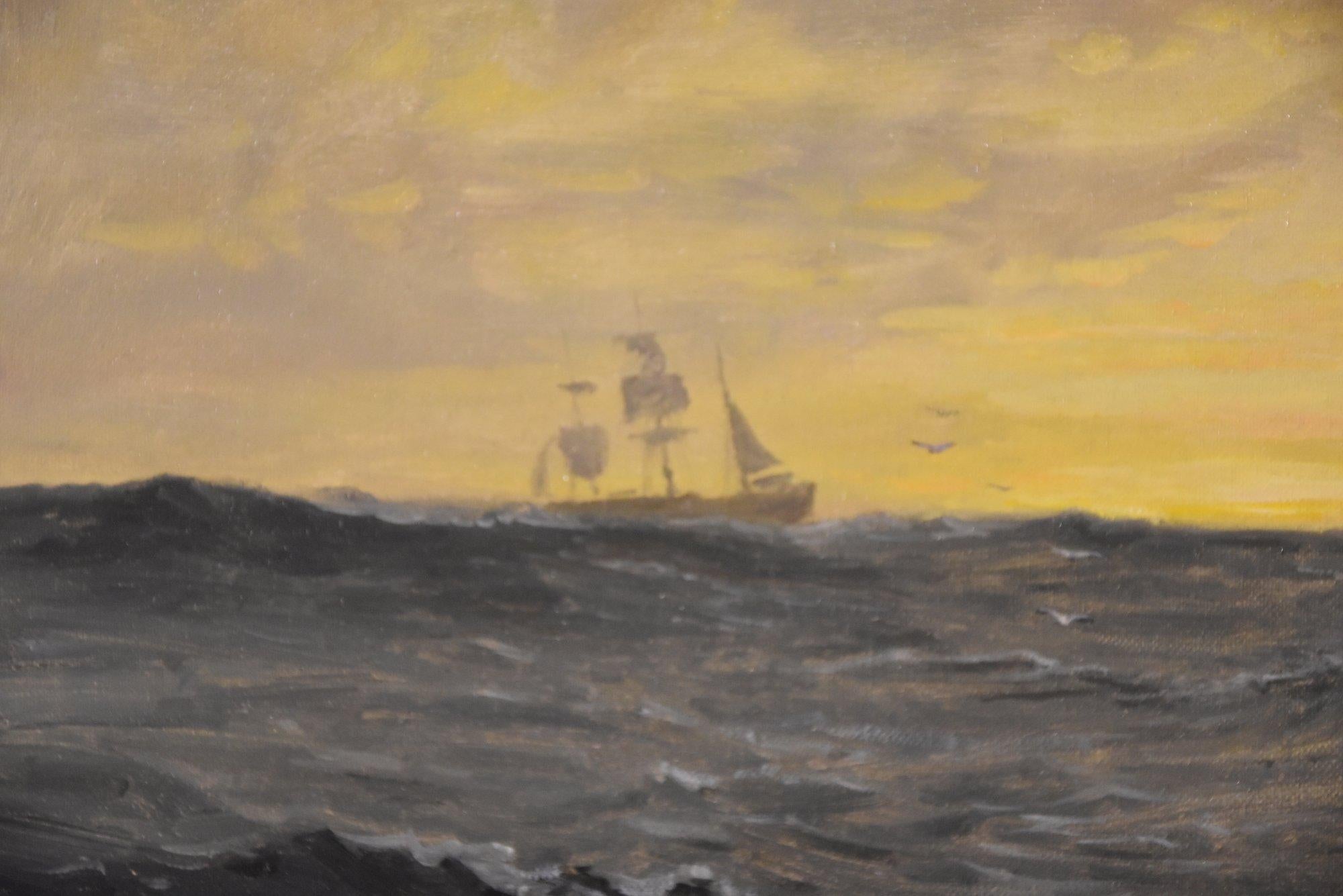 Ölgemälde von Tom Seymour „Sonnenaufgang in der Nordsee“, Öl  im Angebot 4