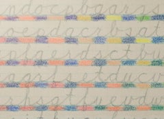 "Alphabet Colors, " Crayon, Colored Pencil, Ink on Canvas by Tom Shelton