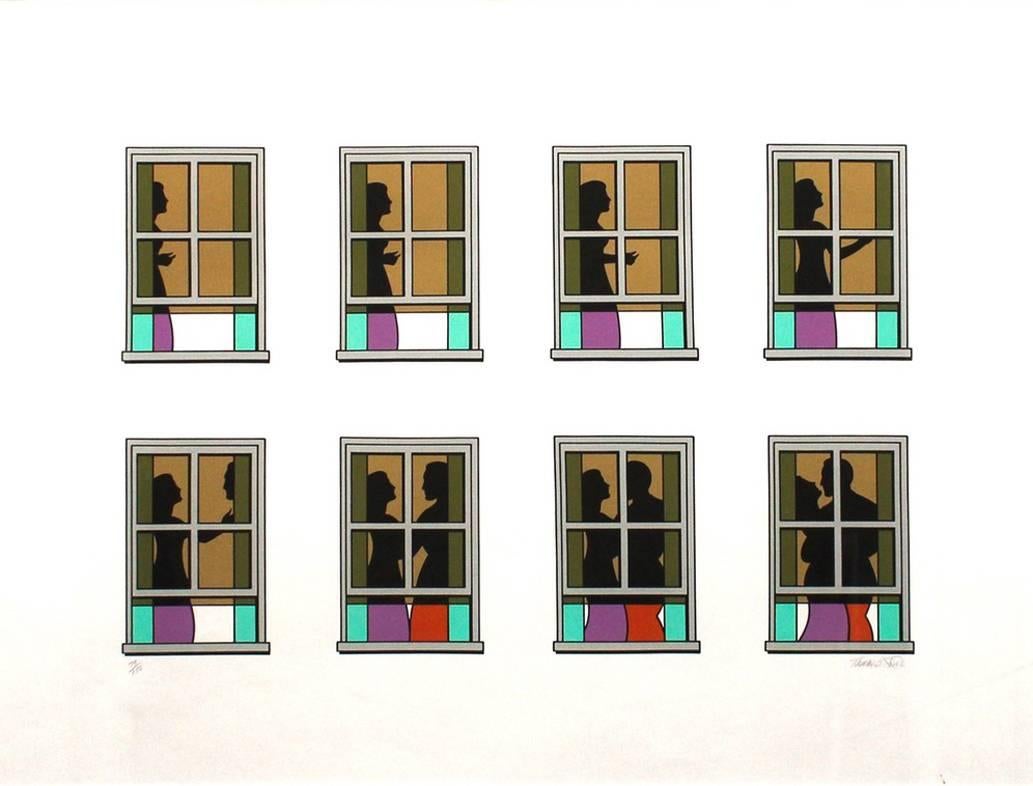 Artista: Tom Smith, estadounidense (1937 - ...)  )
Título:	Muros urbanos
Año: 1973
Medio:	Serigrafía, Firmada y numerada a lápiz
Edición:	75/150
Tamaño de la imagen:	16,5 x 25 pulgadas