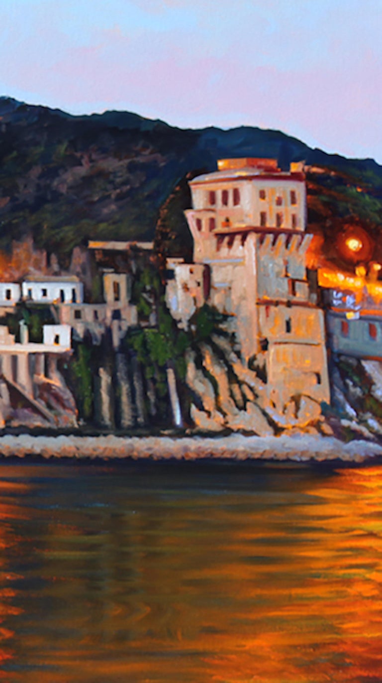 Tom Swimm - "Amalfi Coast Nocturne" Oil Painting of Italy For Sale at ...