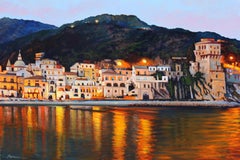 "Amalfi Coast Nocturne"  Oil Painting of Italy