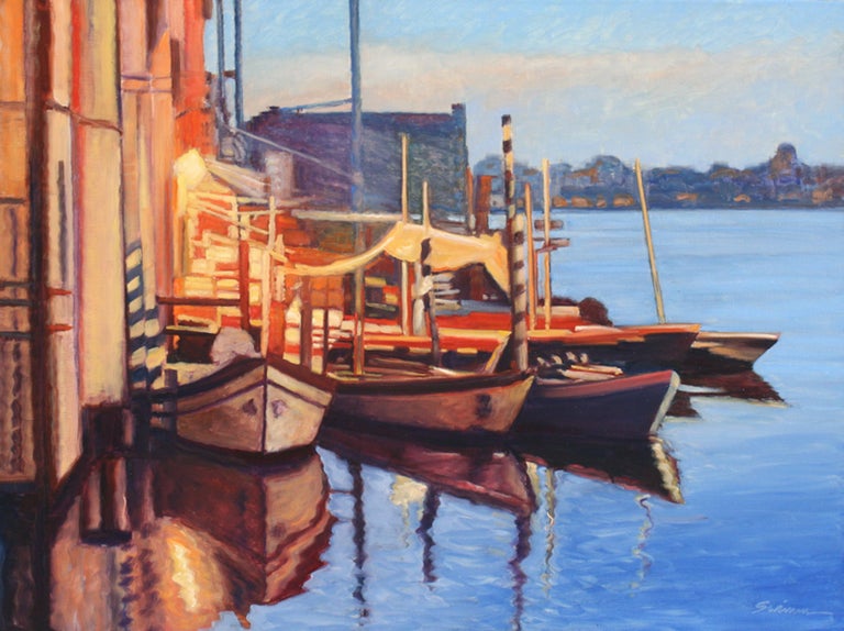 Tom Swimm - "Canal Twilight" Oil Painting of Venice For Sale at 1stDibs